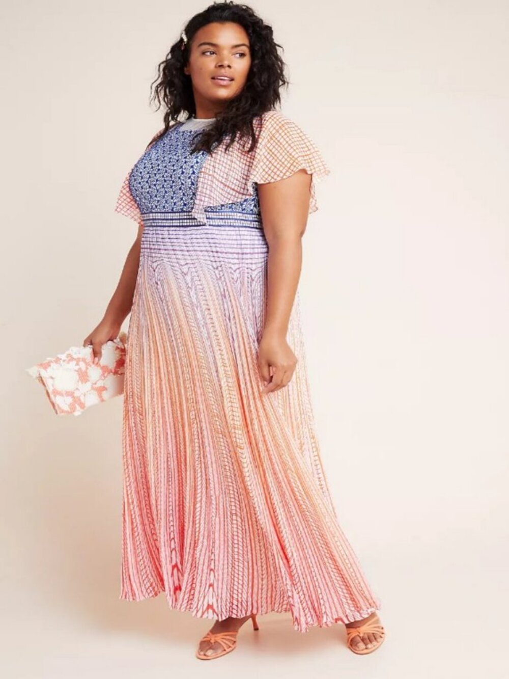 NWT Anthropologie Geisha Designs Savita Pleated Maxi Dress 20W